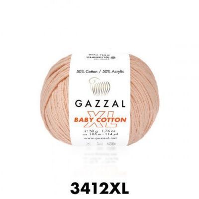 GAZZAL  BABY COTTON XL  3412  - 50% Хлопок, 50% Акрил 50 г/105 м