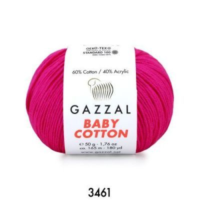 GAZZAL  BABY COTTON   3461 - 60% Хлопок, 40% Акрил 50 г/165 м